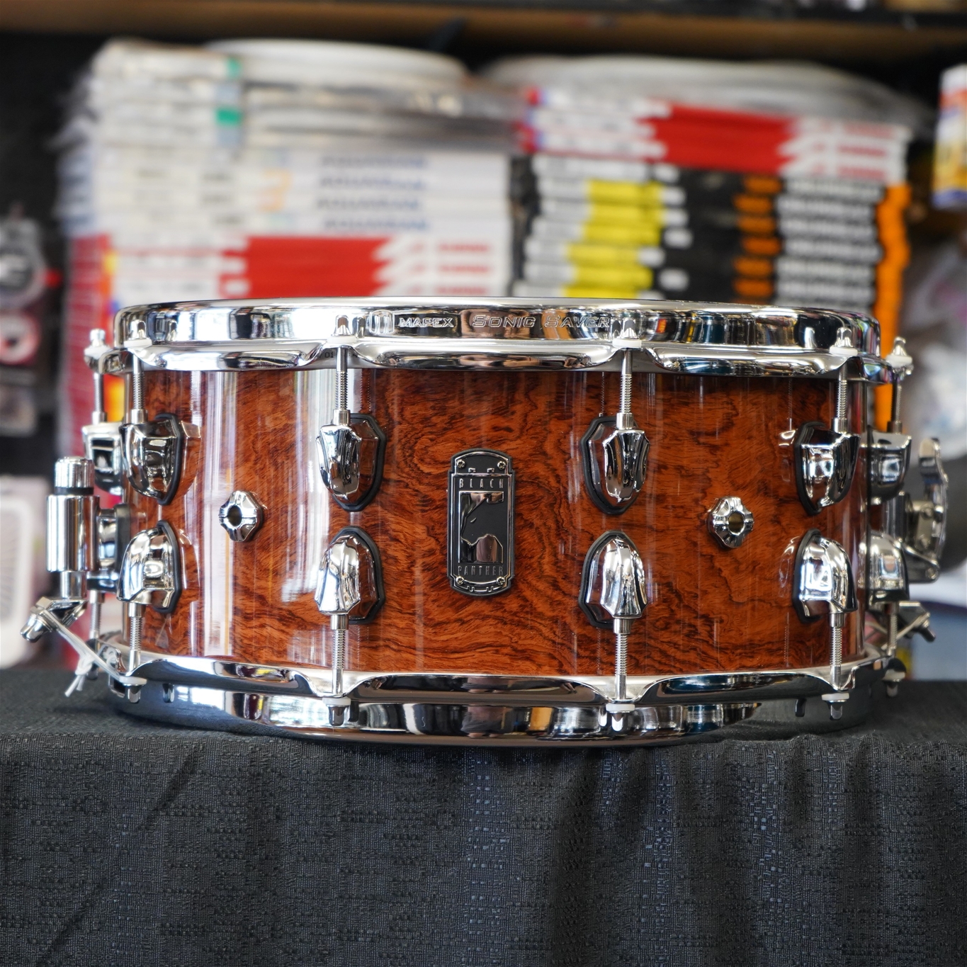 USED - Mapex Black Panther Shadow 6.5x14" Birch/Walnut Snare Drum w/ Rosewood Outer Veneer