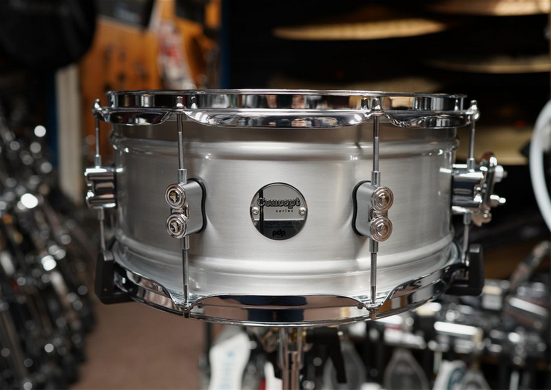 PDP Concept Series 6.5 x 14" Natural Satin Aluminum Shell Snare Drum (1.22mm Shell)