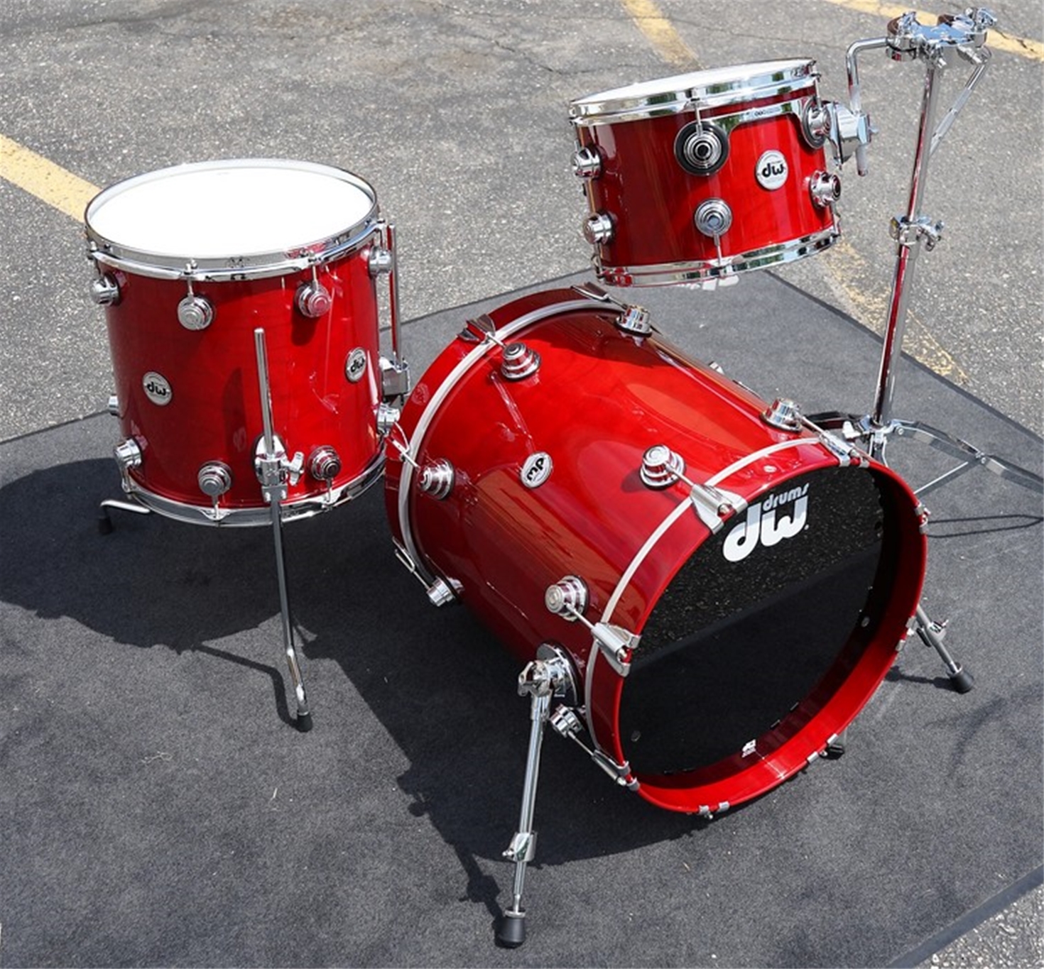 USED - DW USA Collectors Series 3pc Cherry Wood Bop Shell Pack - Candy Apple Red Lacquer Custom 