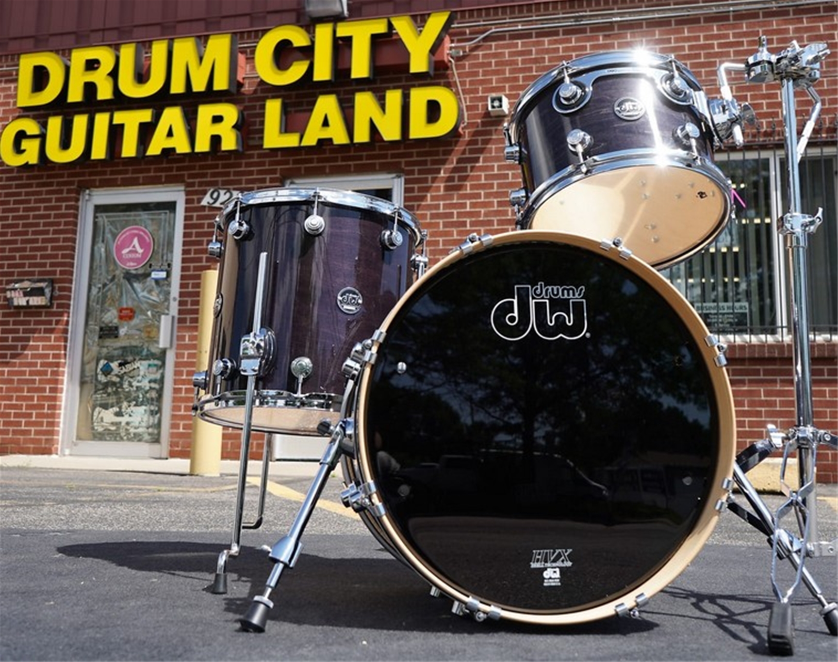 DW USA Performance Series 3pc Maple Bop Shell Pack - Ebony Stain Lacquer 