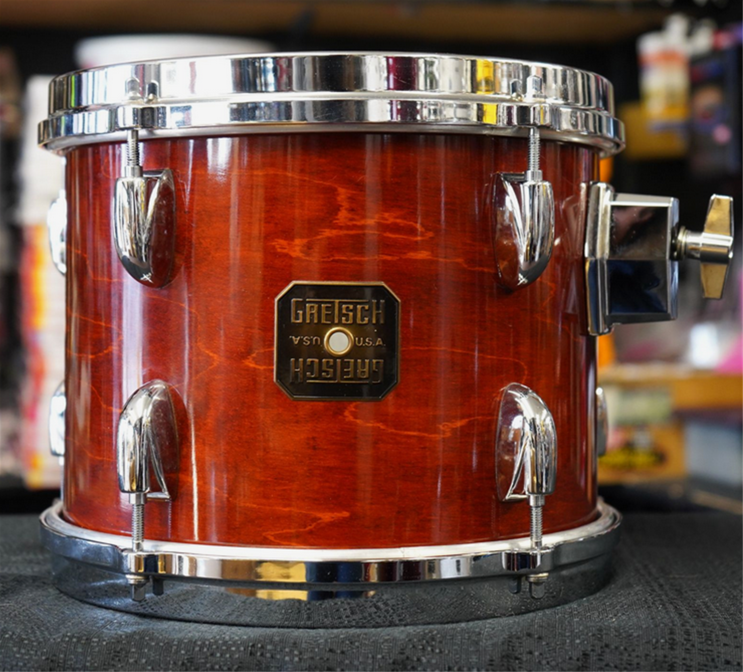 USED - Vintage 2000 Gretsch USA Custom 10" Maple Tom - Mahogany Stain Lacquer | 8x10"