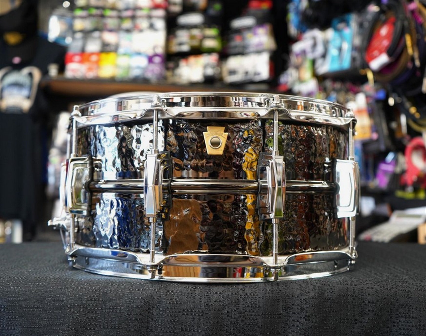 Ludwig USA LB417K Hammered Black Beauty Seamless Brass Shell 6.5x14" Snare Drum