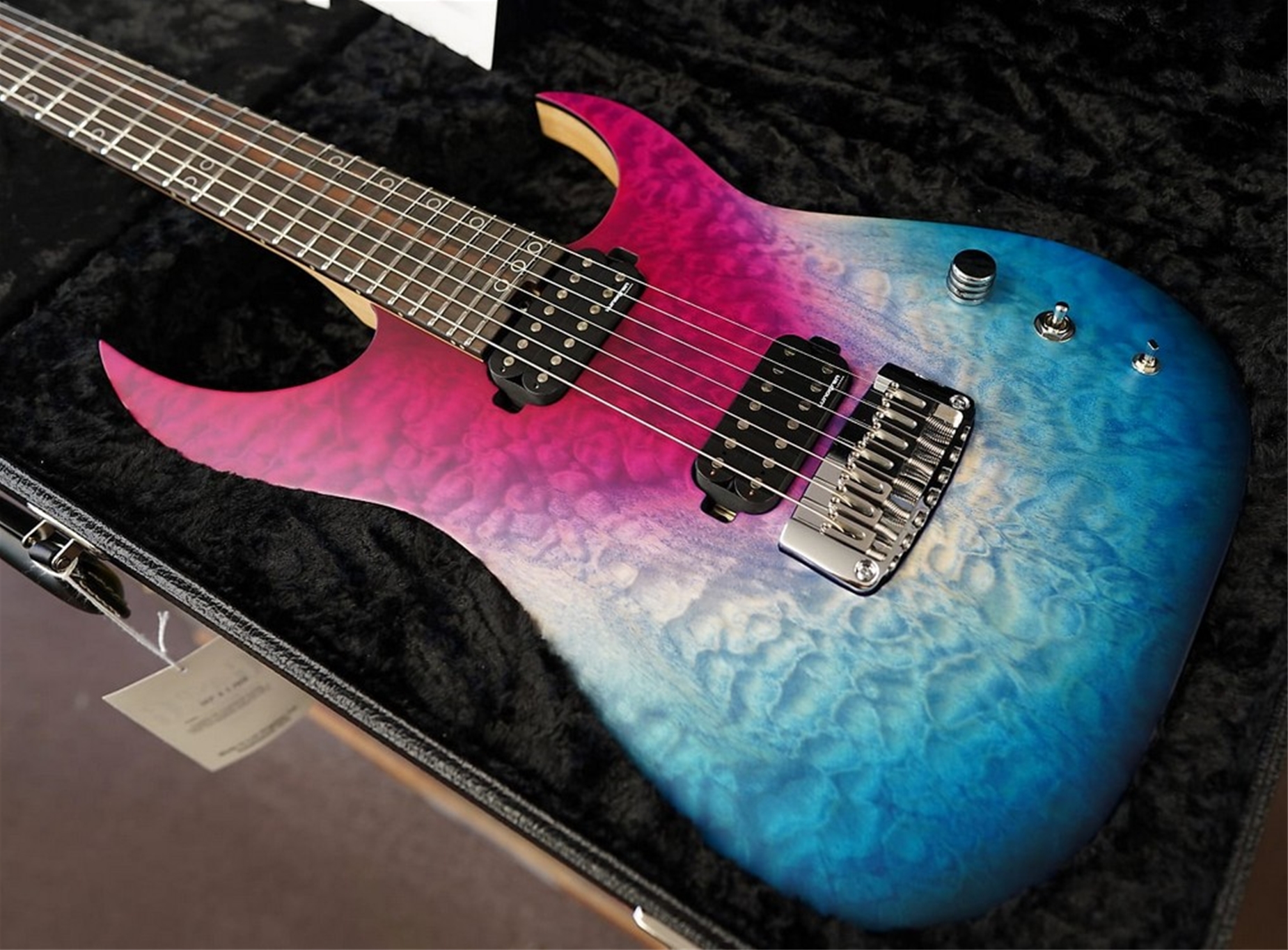 Schecter USA CUSTOM SHOP KM7 Hybrid - See Thru Blue-Purple Extravaganza Burst 7-String Electric Guitar 