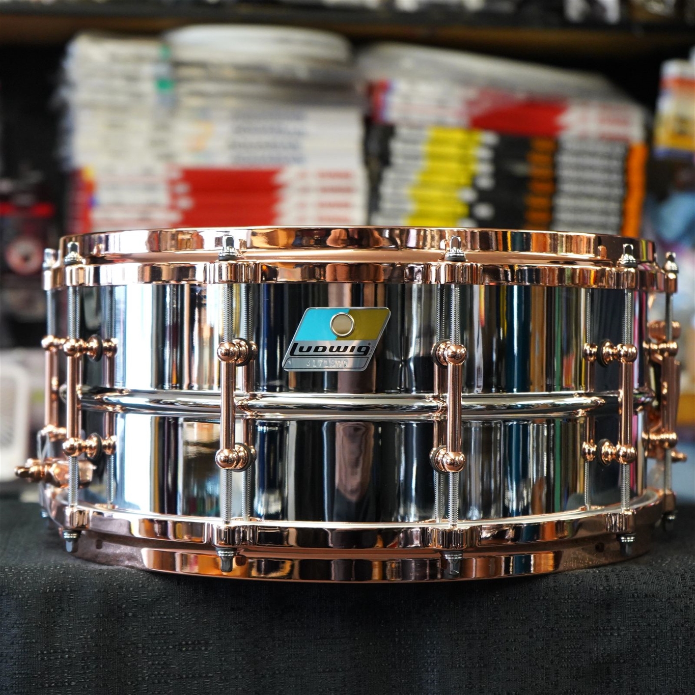Ludwig USA LM402 Supraphonic 6.5x14" Aluminum Chrome Snare Drum w/ Copper Hardware