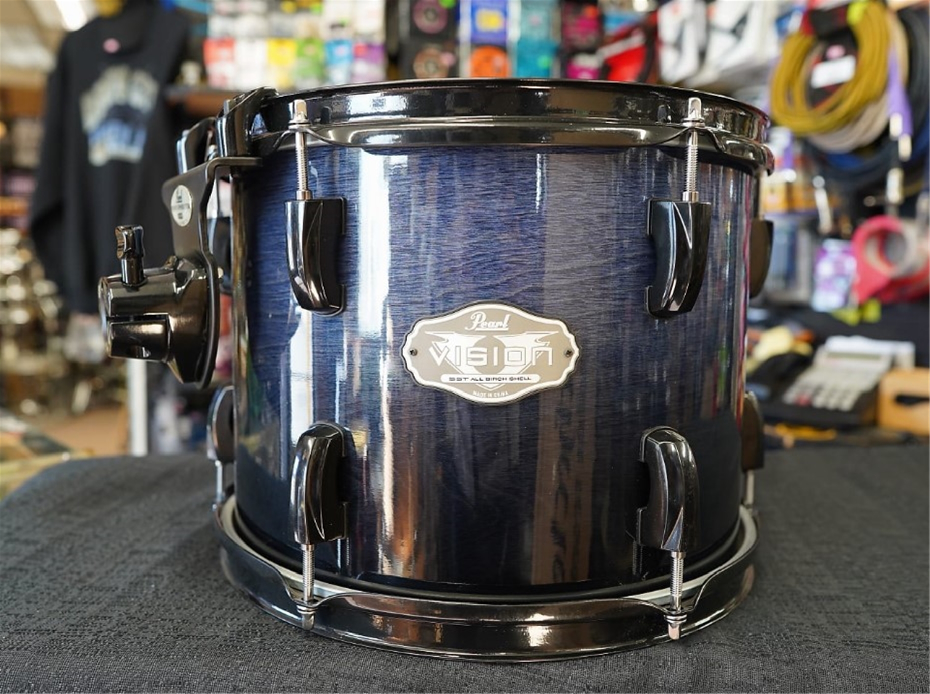 USED - Pearl Vision Series 12" Birch Tom - Cobalt Fade Lacquer 