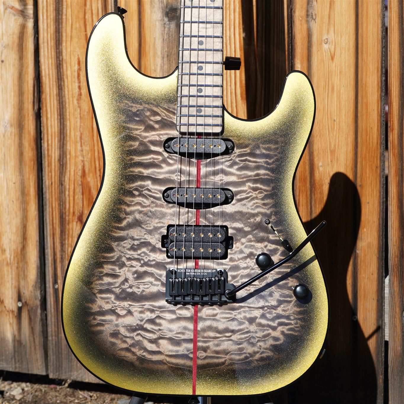 Schecter USA CUSTOM SHOP CET 50th Anniversary PROTOTYPE Metallic Gold w/Black Burst  6-String Electric Guitar