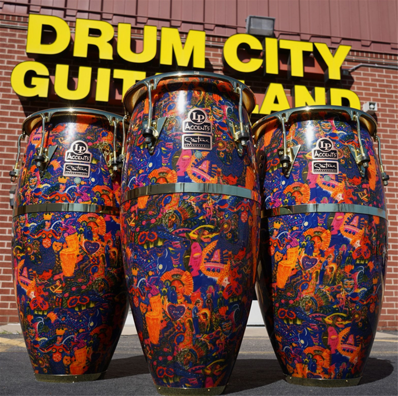 USED - Latin Percussion Accent Series SANTANA Supernatural Fiberglass Congas w/ Gold Hardware | 11", 11 3/4", 12 1/2"