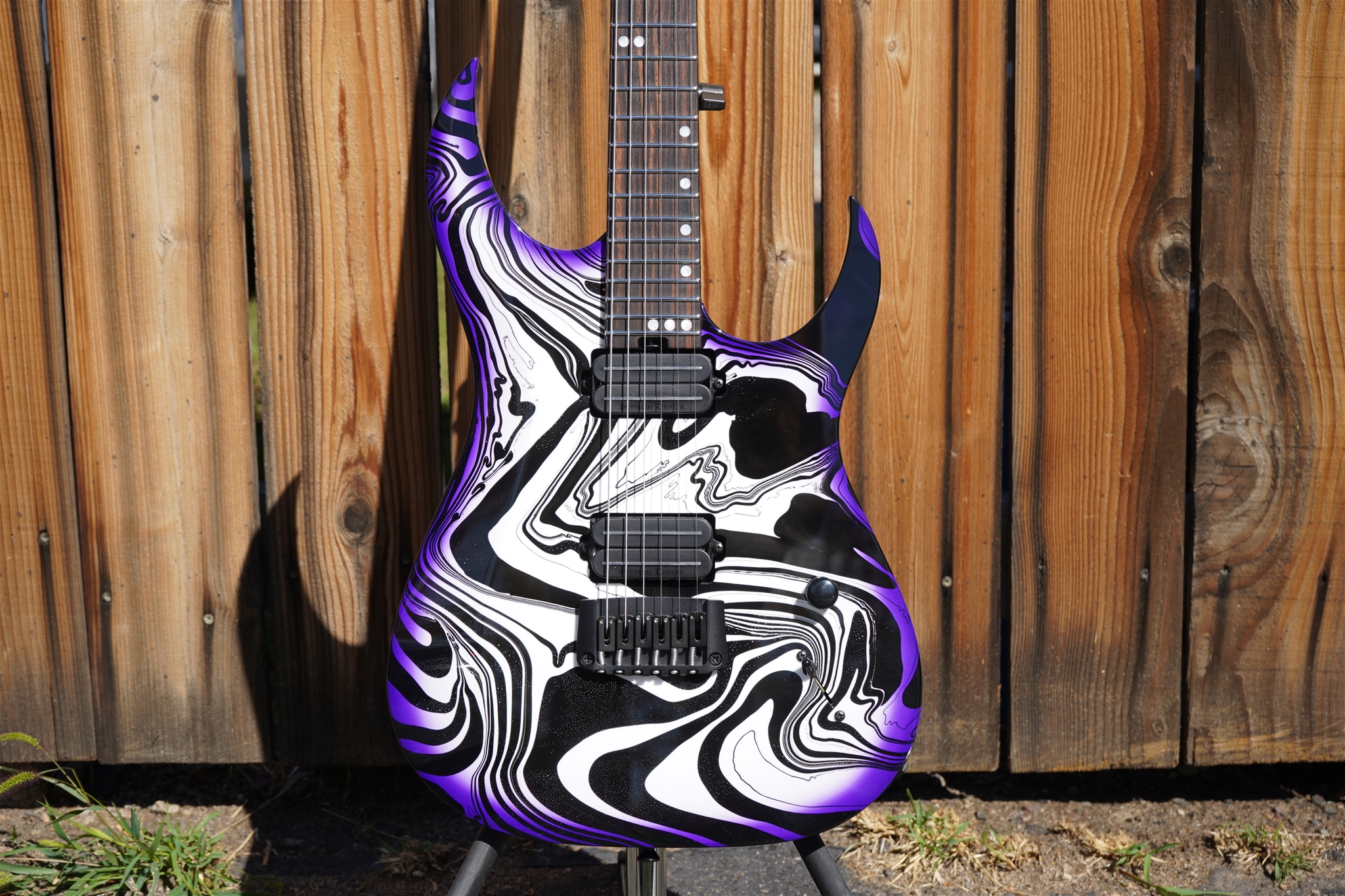 Schecter USA CUSTOM SHOP Sunset Extreme-6 - Black/White Swirl  w/Purple Burst 6-String Electric Guitar 2025