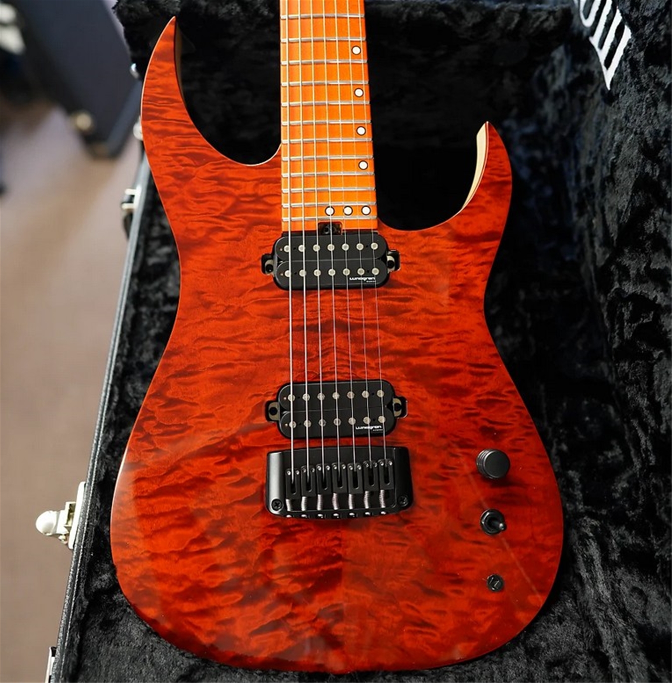 Schecter USA CUSTOM SHOP Keith Merrow KM-7 Hybrid – Vintage Sunburst 7-String Electric Guitar 