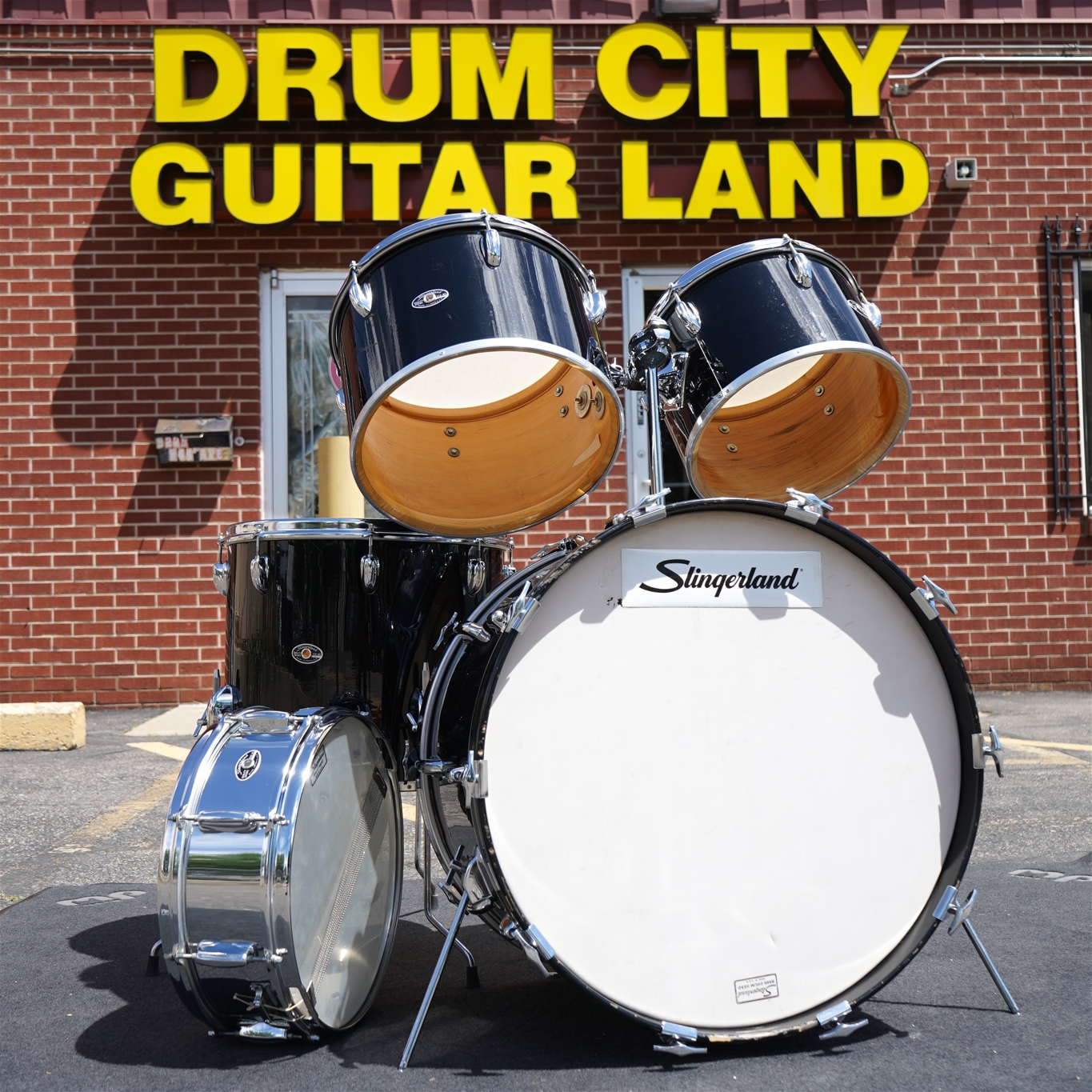 Vintage 1970 Slingerland USA 5pc Maple Shell Pack - Jet Black Covered Finish | 12, 13, 16, 22"