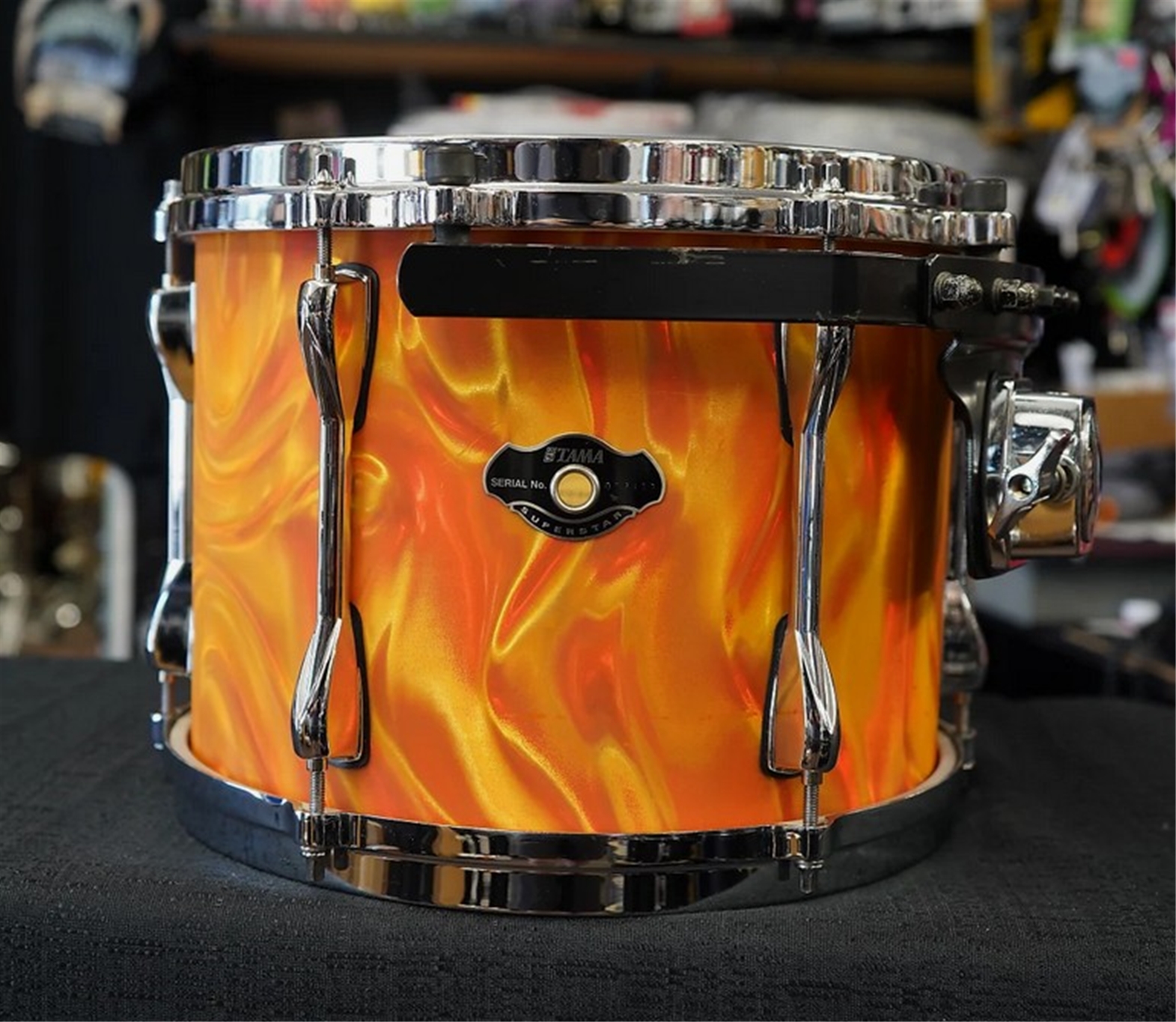 USED - Tama Superstar Series 12" Birch/BasswoodTom w/ DieCast Hoops - Orange Satin Flame | 9x12"