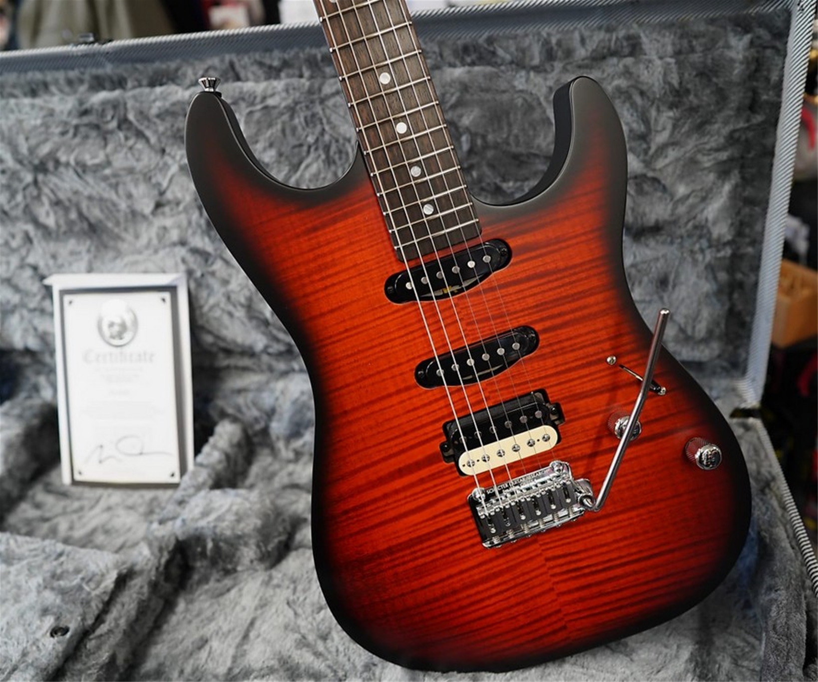 Schecter  USA CUSTOM SHOP   Sunset Custom-II HSS Tiger Eye Satin 6-String Electric Guitar